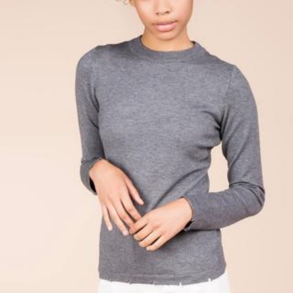 Pol long sleeve sweater in a bodycon fit in grey - Picture 2 of 3